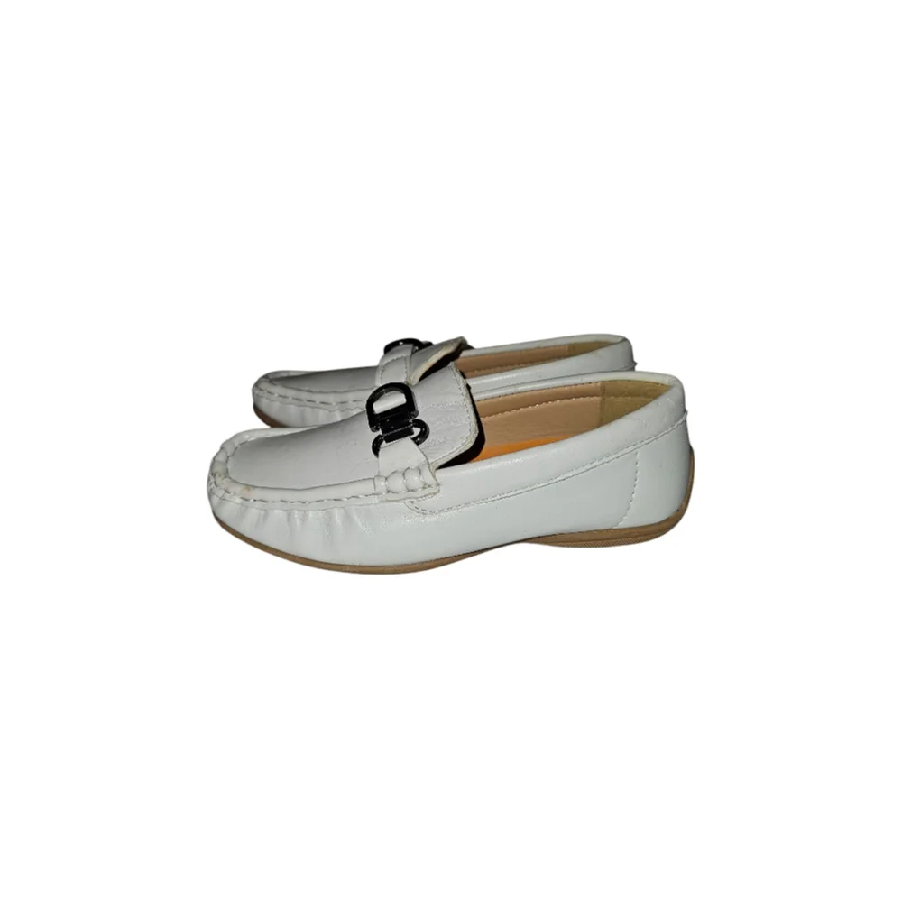 Boys Jordano Collection Loafers Size 11 White Toddler